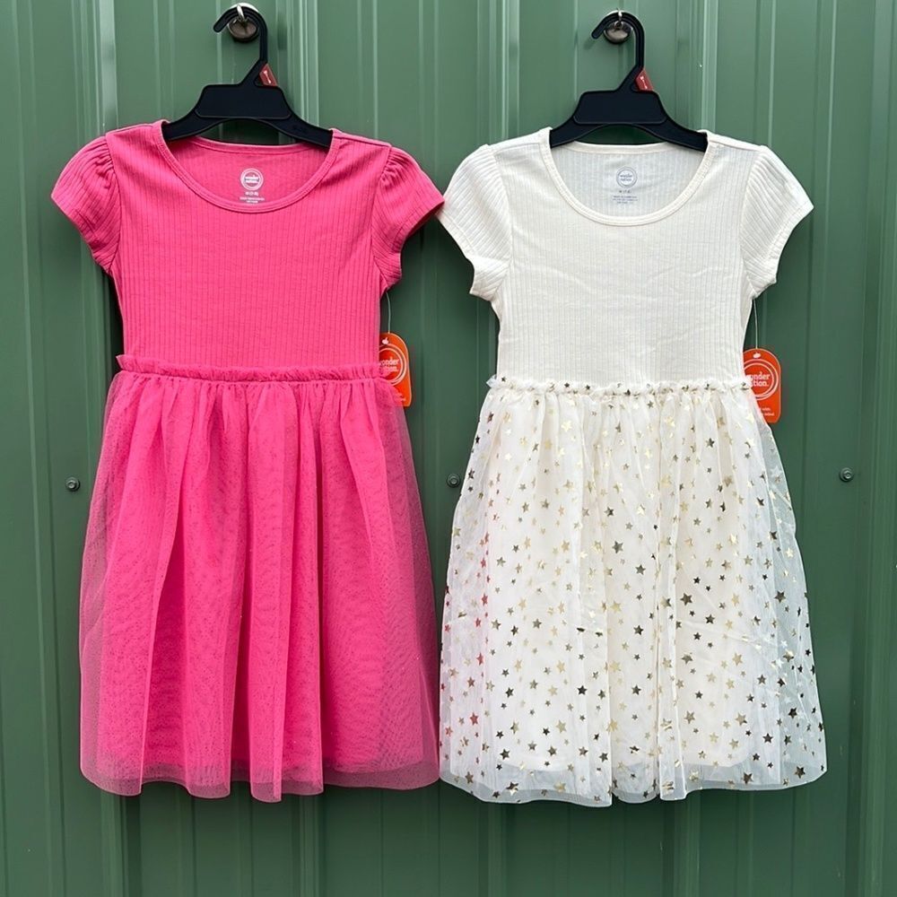 Girls Short Sleeve Tutu Dress, 2-Pack Size M